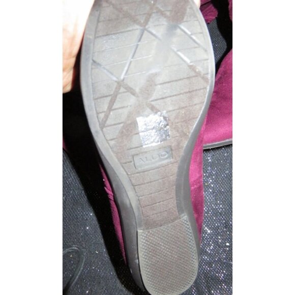 Aldo Laurence Fuchsia Pink Suede Ruffle Cuff Mid Calf boots size 40 or US 9.5 - Picture 4 of 6